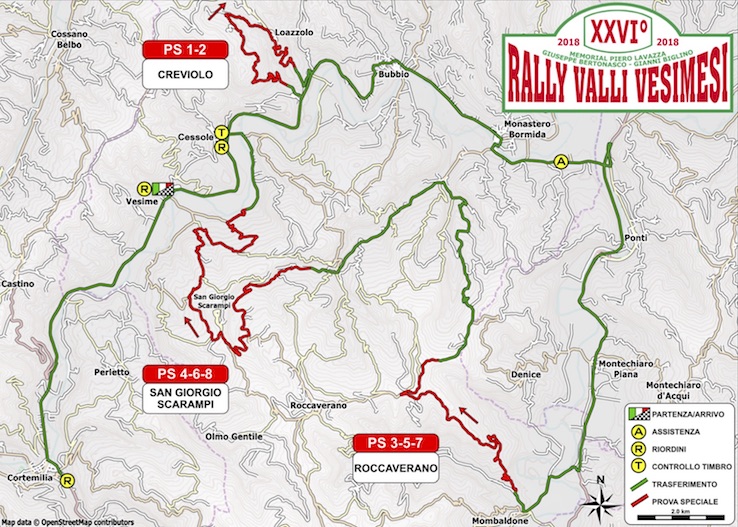 cartina rally di Vesime