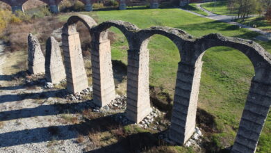 Archi Romani di Acqui Terme ripresi dall'alto
