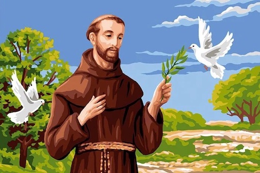 San Francesco con colombe