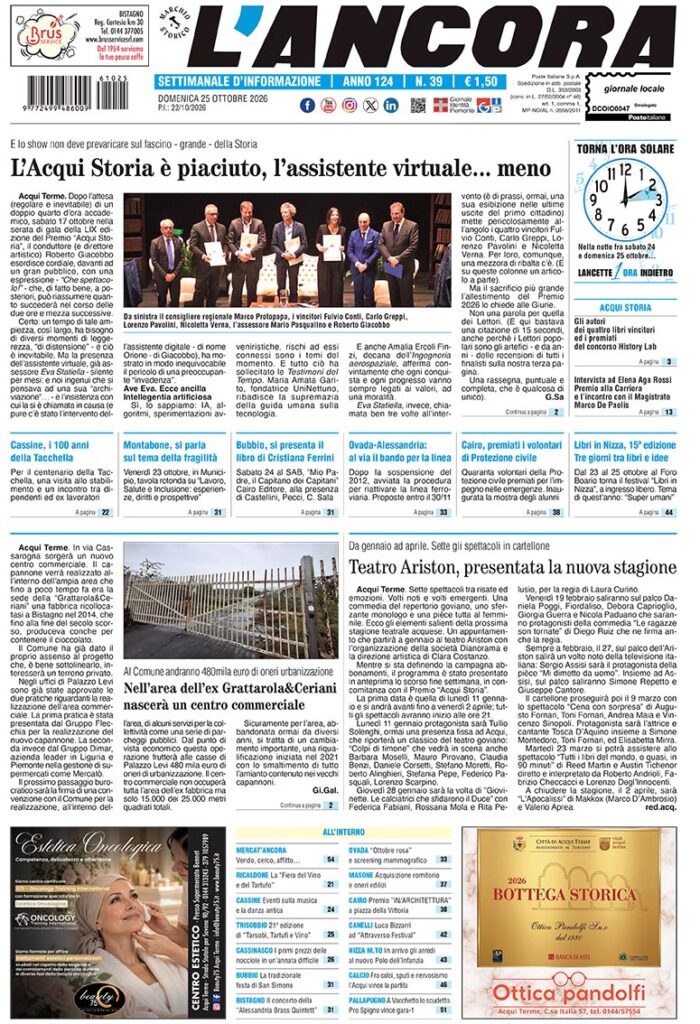 prima pagina num. 39/2026